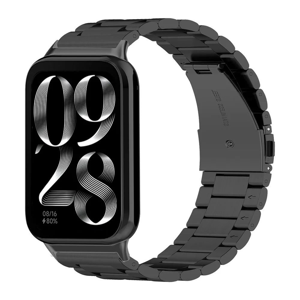For Xiaomi Smart Band 10 Pro / 9 Pro / 8 Pro / Redmi Watch 6 / 5 / 4 Stainless Steel Watch Strap with Tool, Spring Bar, Black Watch Band - 3