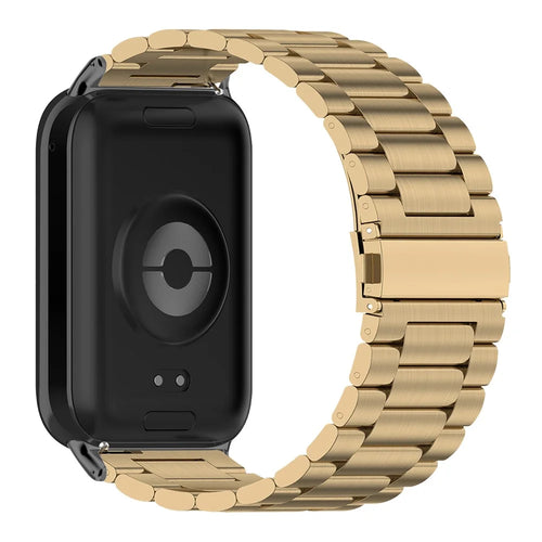 Stainless Steel Watch Strap for Xiaomi Smart Band 10 Pro / 9 Pro / 8 Pro / Redmi Watch 6 / 5 / 4 Watch Band with Tool, Spring Bar - Gold - 1
