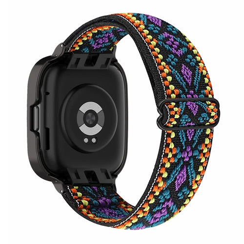 Nylon Braided Watch Strap for Xiaomi Redmi Watch 3 Quick Release Elastic Watchband with Case Cover - Purple - 1