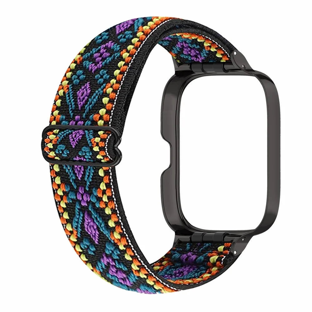 Nylon Braided Watch Strap for Xiaomi Redmi Watch 3 Quick Release Elastic Watchband with Case Cover - Purple - 2