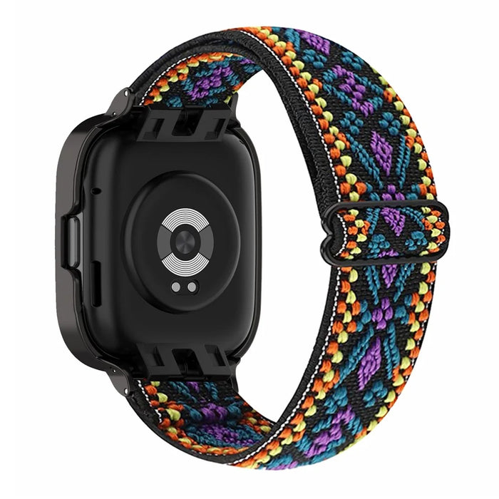 For Xiaomi Redmi Watch 3 Active Nylon Strap with Case Cover Quick Release Elastic Watch Band - Purple - 1