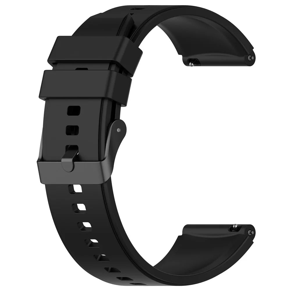 For Oppo Watch 4 Pro Silicone Watch Band 22mm Adjustable Strap - Black - 2