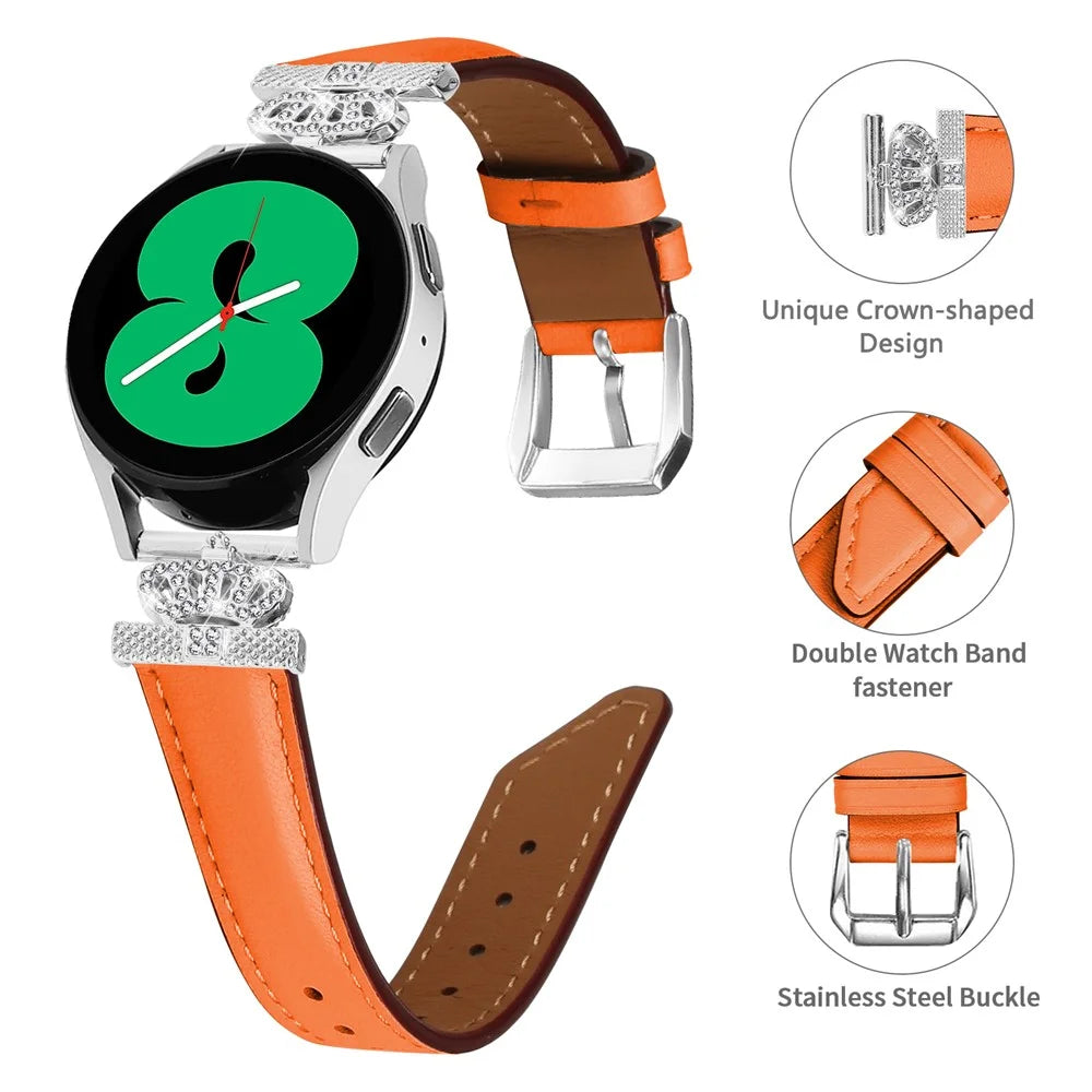 Crown Connector Watch Band for Huami Amazfit Cheetah Pro , 20mm Replacement Strap with Silver Buckle - Orange - 3