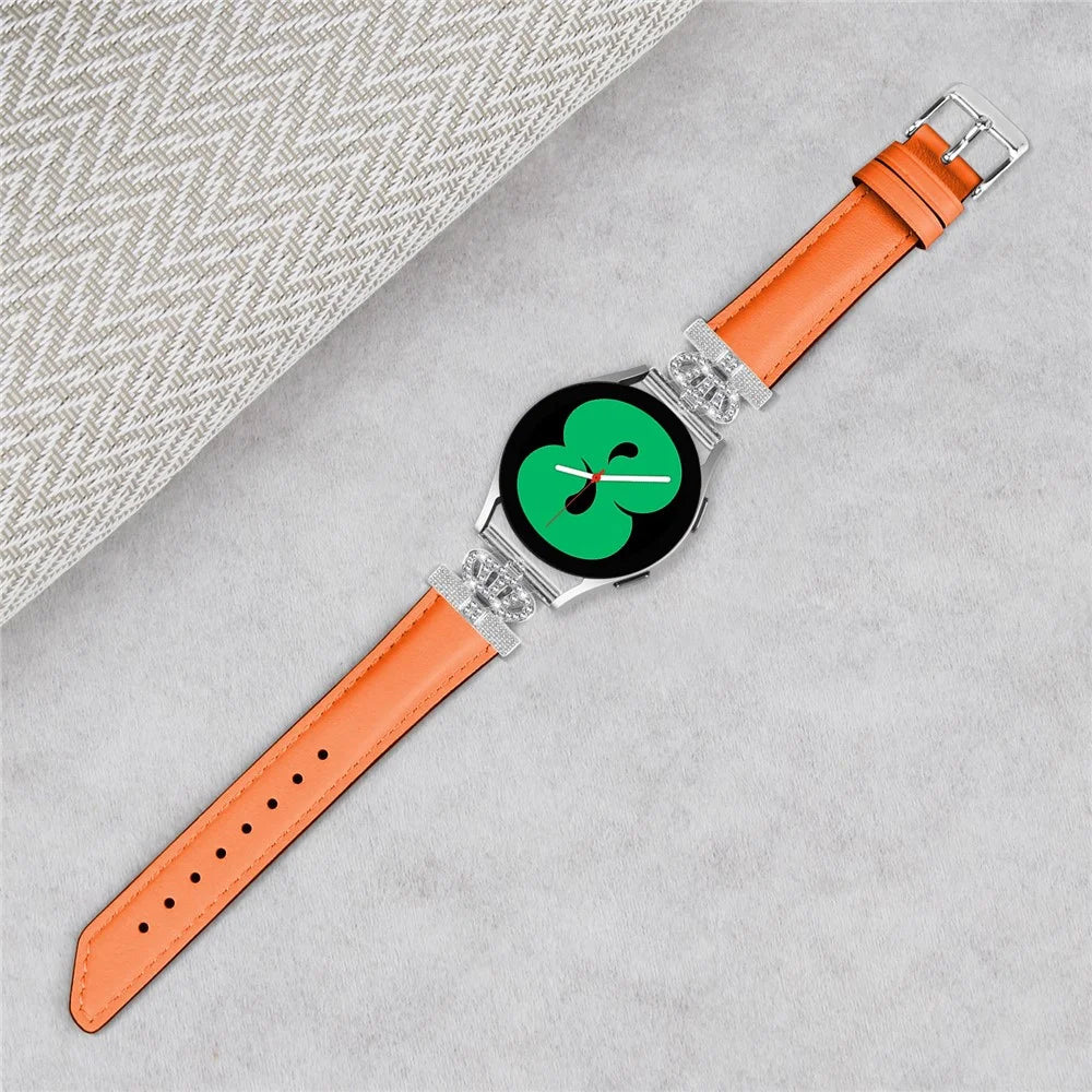 Crown Connector Watch Band for Huami Amazfit Cheetah Pro , 20mm Replacement Strap with Silver Buckle - Orange - 4