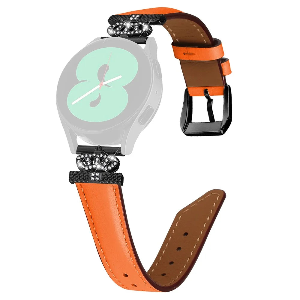 For Huami Amazfit Cheetah Pro Replacement Watch Strap 20mm Crown Connector Black Buckle Watch Band - Orange - 1