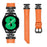 For Huami Amazfit Cheetah Pro Replacement Watch Strap 20mm Crown Connector Black Buckle Watch Band - Orange - 2