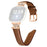 For Fitbit Versa 3 / Versa 4 / Sense / Sense 2 Rose Gold Buckle Watch Band Crown Rhinestone Wrist Strap - Brown - 1