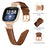 For Fitbit Versa 3 / Versa 4 / Sense / Sense 2 Rose Gold Buckle Watch Band Crown Rhinestone Wrist Strap - Brown - 3