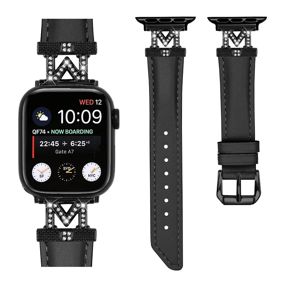 For Apple Watch Ultra 3 2 1 49mm / Series 11 10 46mm / 9 8 7 45mm / SE3 SE2 SE 6 5 4 44mm / 3 2 1 42mm Strap Watch Band with Black Buckle - Black - 2