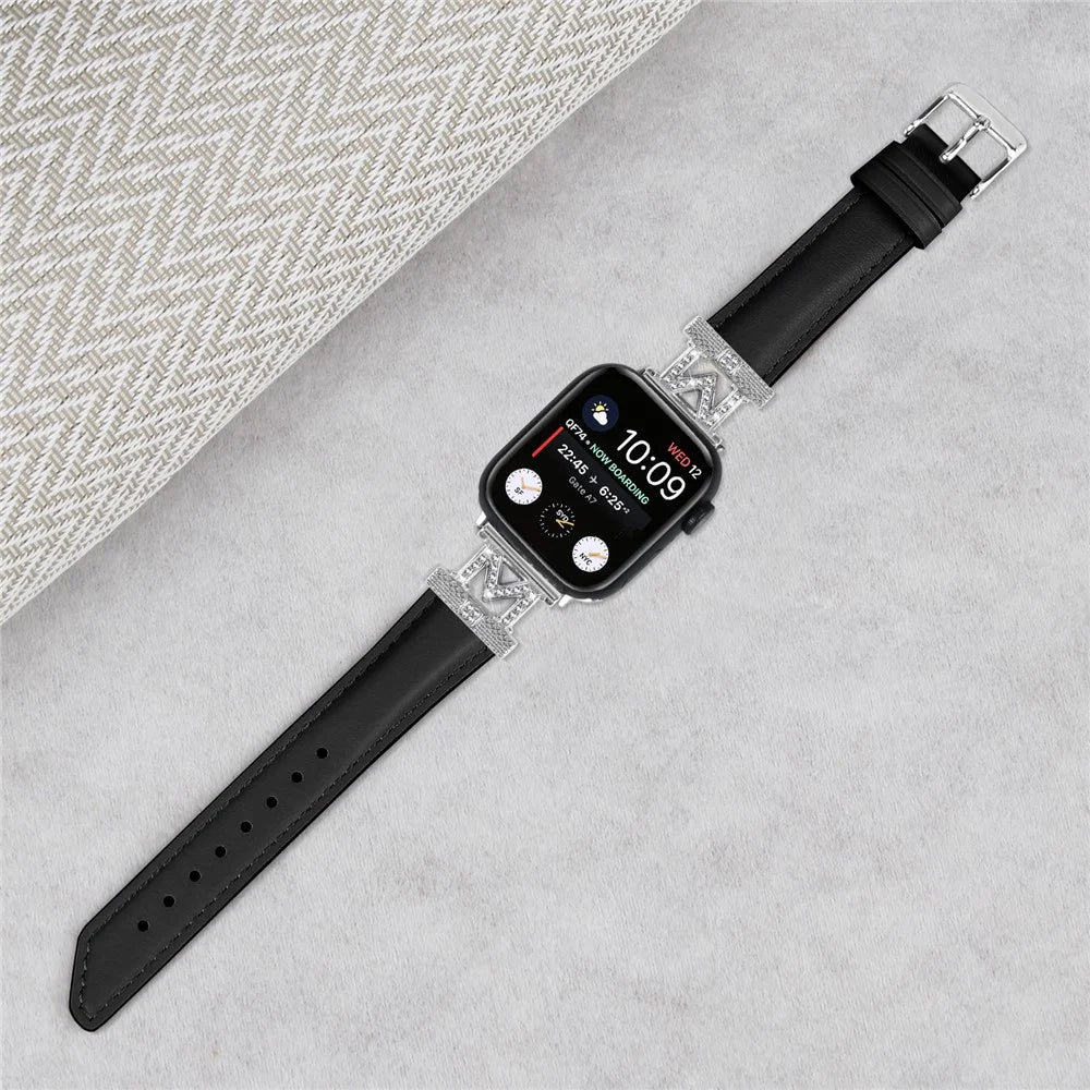 Watch Strap for Apple Watch Ultra 3 2 1 49mm / Series 11 10 46mm / 9 8 7 45mm / SE3 SE2 SE 6 5 4 44mm / 3 2 1 42mm Watchband with Silver Buckle - Black - 4