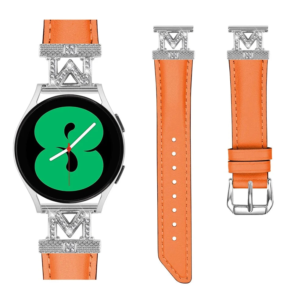 20mm M-Shape Connector Watch Strap for Huami Amazfit Cheetah Pro Replacement Watch Band with Silver Buckle - Orange - 2