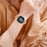 M Shape Rhinestone Watchband for Fitbit Versa 3 / Versa 4 / Sense / Sense 2 Genuine Cowhide Leather Watch Strap with Rose Gold Buckle - Apricot - 5