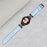 Watch Band for Samsung Galaxy Watch 5 / Watch4 44mm 40mm Rhinestone M-shape Connector Genuine Cow Leather Strap with Black Buckle - Blue - 4