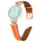 Genuine Cow Leather Band for Samsung Galaxy Watch3 41mm 45mm / Watch 5 40mm 44mm , Rhinestone M-shape 20mm Watch Strap with Rose Gold Buckle - Orange - 1