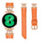Genuine Cow Leather Band for Samsung Galaxy Watch3 41mm 45mm / Watch 5 40mm 44mm , Rhinestone M-shape 20mm Watch Strap with Rose Gold Buckle - Orange - 2