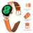 Genuine Cow Leather Band for Samsung Galaxy Watch3 41mm 45mm / Watch 5 40mm 44mm , Rhinestone M-shape 20mm Watch Strap with Rose Gold Buckle - Orange - 3