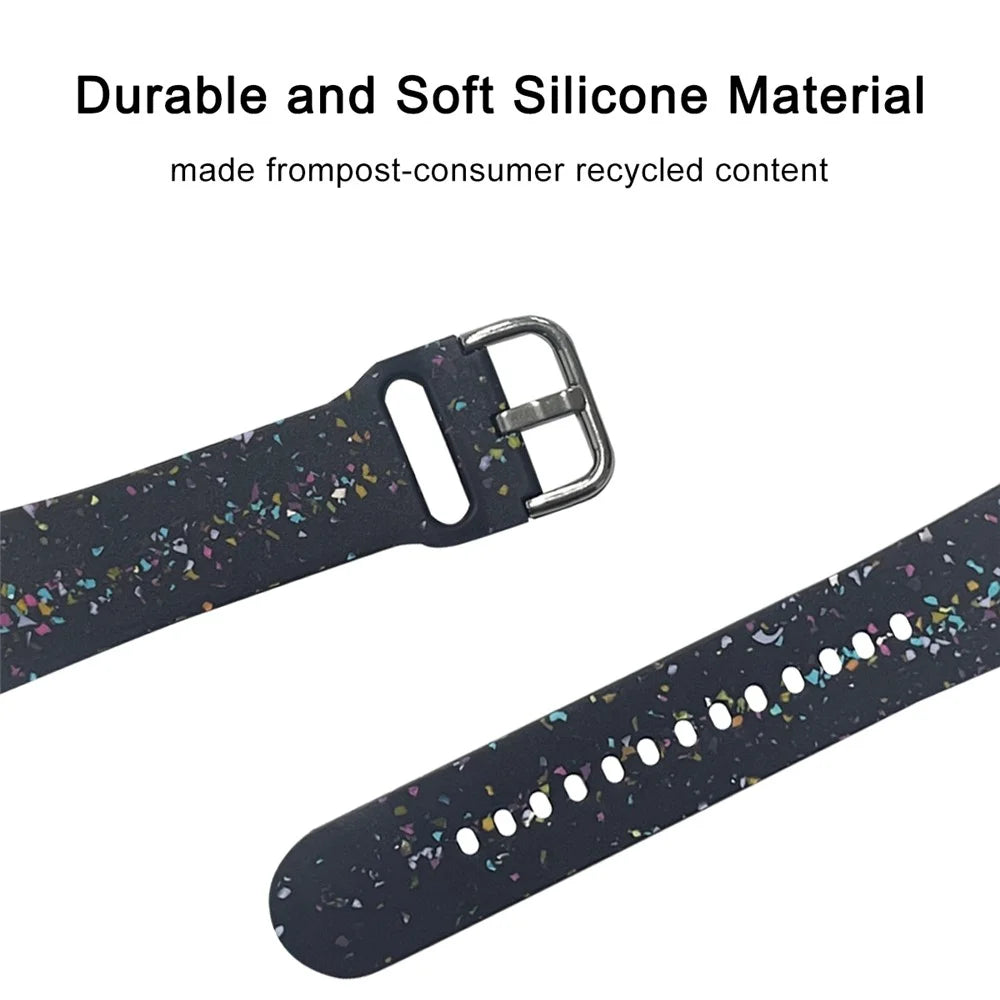 For Samsung Galaxy Watch FE 40mm / Watch6 / Watch6 Classic Band Soft Silicone Pattern Wristbands - Dark Blue - 2