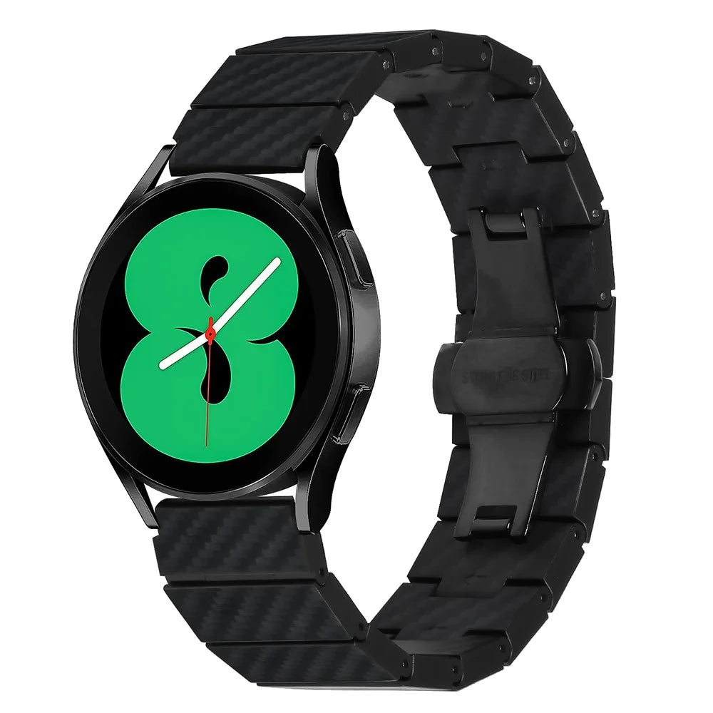 For Huami Amazfit Cheetah Pro Metal Watch Band 20mm Carbon Fiber Texture Watch Strap with Connector - 2
