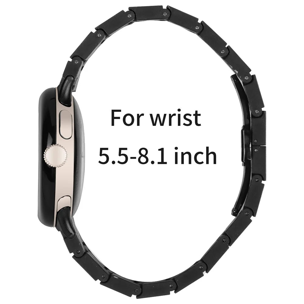 For Google Pixel Watch 4 41mm / Watch 3 41mm / Watch 2 / Watch Watch Band with Connector Carbon Fiber Texture Metal Watch Strap - 7