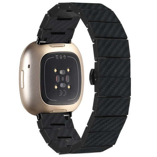 For Fitbit Versa 4 / Sense 2 Carbon Fiber Watch Strap Waterproof Replacement Wrist Band - 1