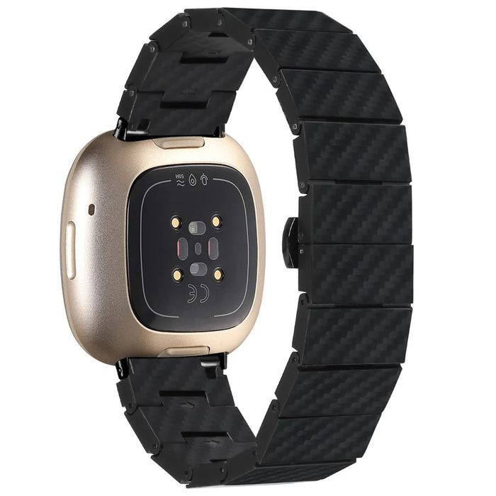 For Fitbit Versa 4 / Sense 2 Carbon Fiber Watch Strap Waterproof Replacement Wrist Band - 1
