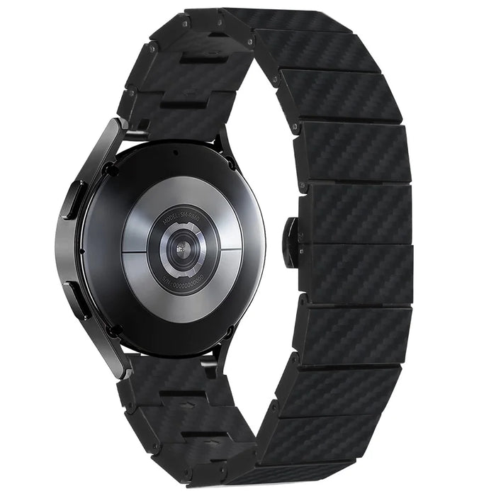 For Samsung Galaxy Watch Active / Watch Active2 44mm / Active2 40mm Watch Strap Carbon Fiber Texture 20mm Metal Watchband - 1