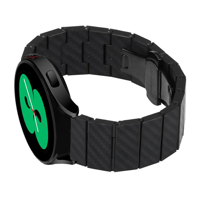 For Samsung Galaxy Watch Active / Watch Active2 44mm / Active2 40mm Watch Strap Carbon Fiber Texture 20mm Metal Watchband - 3