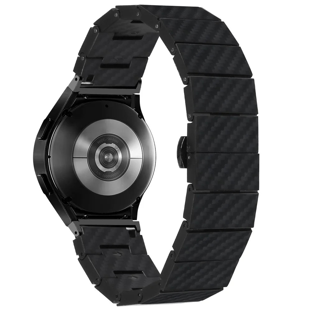 Sport Strap for Samsung Galaxy Watch6 / Watch6 Classic Carbon Fiber Texture Watch Band with Connector - 1