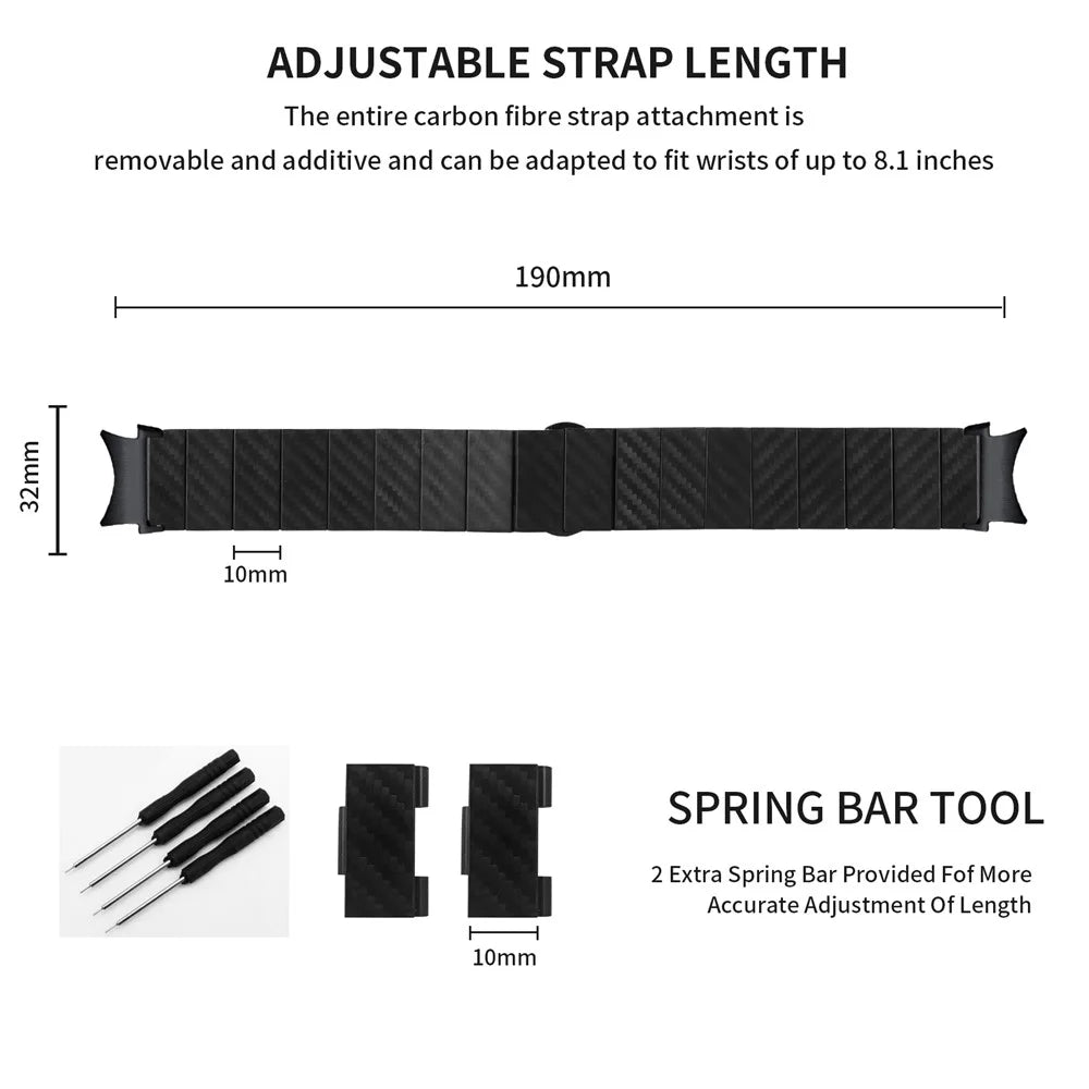 Sport Strap for Samsung Galaxy Watch6 / Watch6 Classic Carbon Fiber Texture Watch Band with Connector - 7
