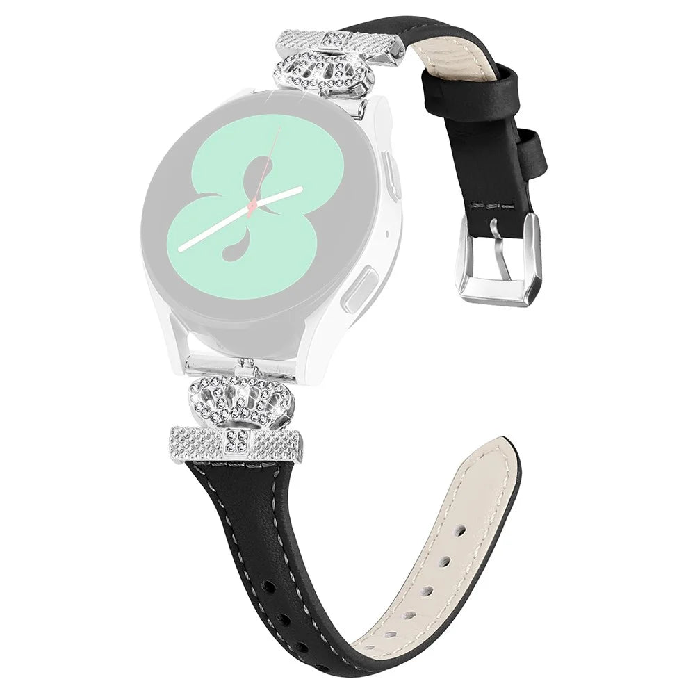 For Huami Amazfit Cheetah Pro Silver Buckle Watchband 20mm Strap with Crown-shape Connector - Black - 1