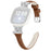 For Fitbit Versa 3 / 4 / Sense / Sense 2 Silver Buckle Watch Band Crown Genuine Cowhide Leather Strap - Brown - 1