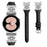 For Samsung Galaxy Watch6 44mm / Watch6 Classic 43mm / 47mm Watch Band Silver Buckle Leather Watch Strap - Black - 2