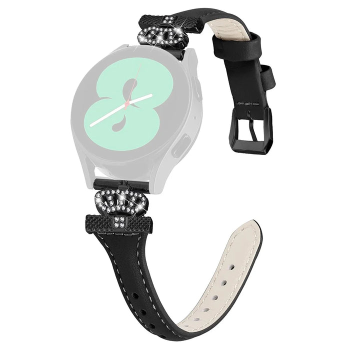 For Samsung Galaxy Watch3 41mm / Watch4 40 / 44mm / Watch 5 40 / 44mm / Watch4 Classic 42 / 46mm Watchband Black Buckle 20mm Watch Strap - Black - 1