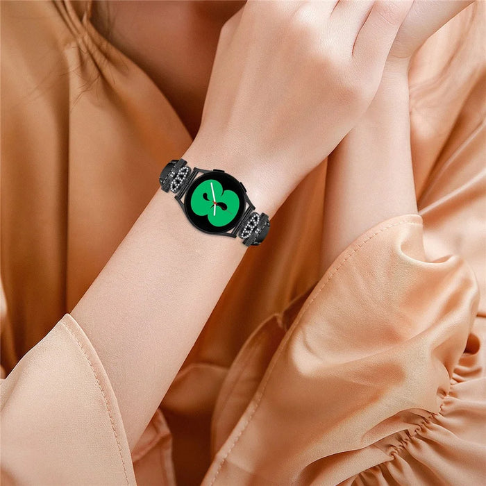 For Samsung Galaxy Watch3 41mm / Watch4 40 / 44mm / Watch 5 40 / 44mm / Watch4 Classic 42 / 46mm Watchband Black Buckle 20mm Watch Strap - Black - 5