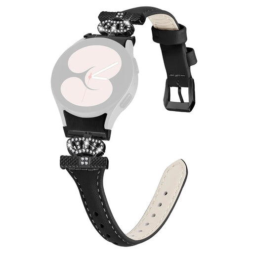 Black Buckle Strap for Samsung Galaxy Watch4  /  Watch5  /  Watch4 Classic  /  Watch4 Active  /  Watch5 Active Watchband Crown Connector Wrist Band - Black - 1