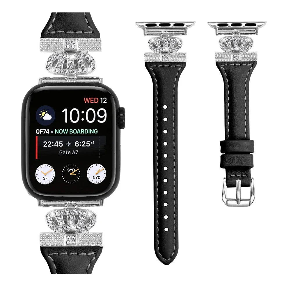 Silver Buckle Band for Apple Watch Ultra 3 2 1 49mm / Series 11 10 46mm / 9 8 7 45mm / SE3 SE2 SE 6 5 4 44mm / 3 2 1 42mm Watch Strap - Black - 2