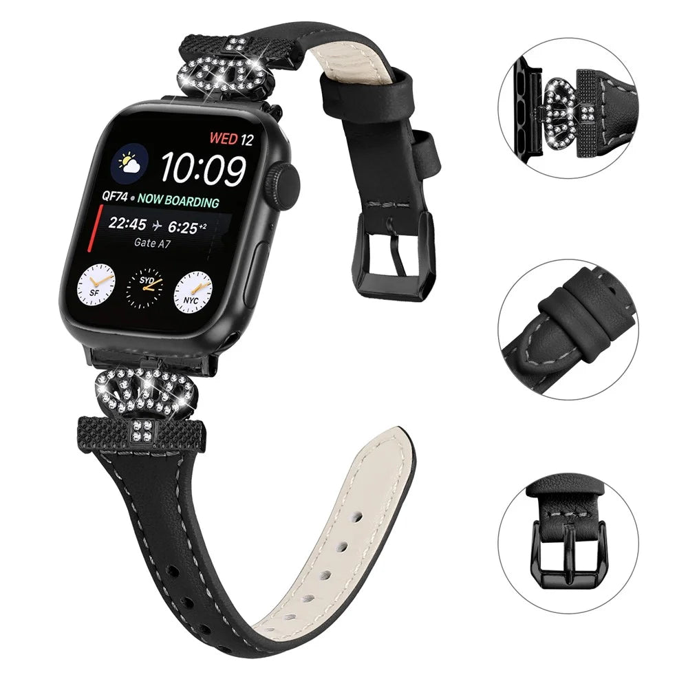 Black Buckle Strap for Apple Watch Ultra 3 2 1 49mm / Series 11 10 46mm / 9 8 7 45mm / SE3 SE2 SE 6 5 4 44mm / 3 2 1 42mm Watch Band - Black - 3