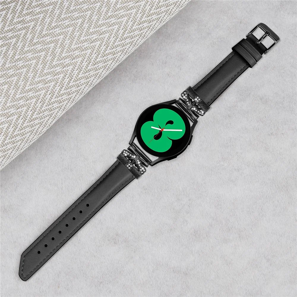 For Huami Amazfit Cheetah Pro Black Buckle 20mm Watch Band Butterfly Rhinestone Watch Strap - Black - 4