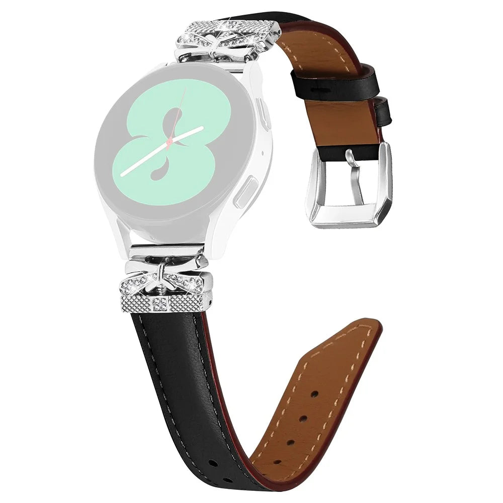 For Huami Amazfit Cheetah Pro Silver Buckle Watch Band 20mm Butterfly Connector Wrist Strap - Black - 1