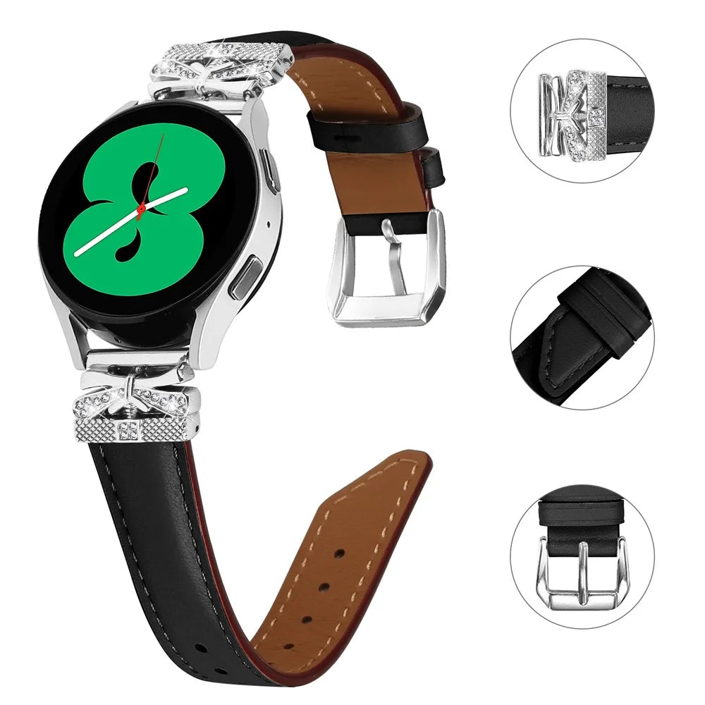 For Huami Amazfit Cheetah Pro Silver Buckle Watch Band 20mm Butterfly Connector Wrist Strap - Black - 3