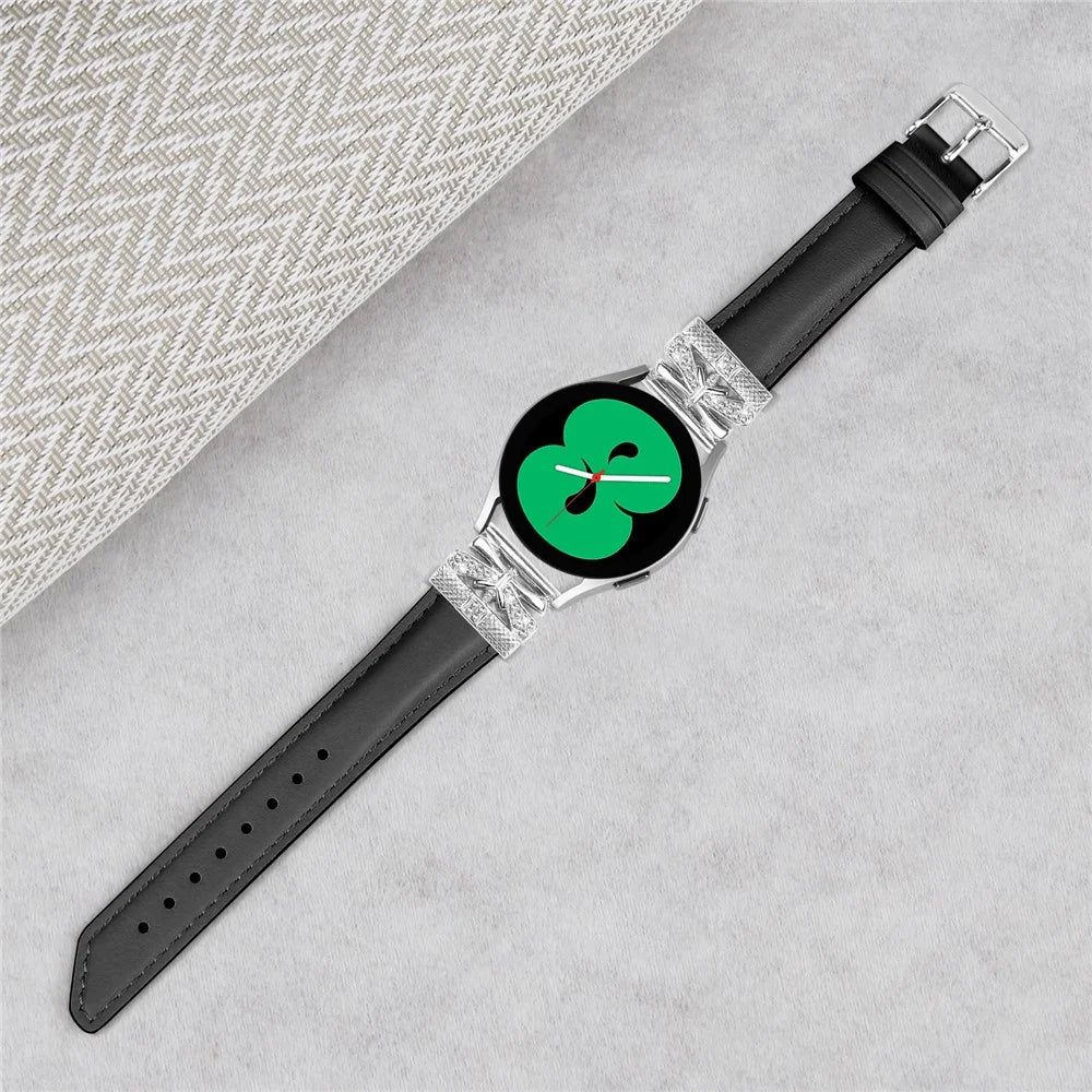 For Huami Amazfit Cheetah Pro Silver Buckle Watch Band 20mm Butterfly Connector Wrist Strap - Black - 4