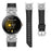 For Google Pixel Watch 4 41mm / Watch 3 41mm / Watch 2 / Watch Rhinestone Genuine Cowhide Leather Watch Strap (Silver Buckle) - Black - 2