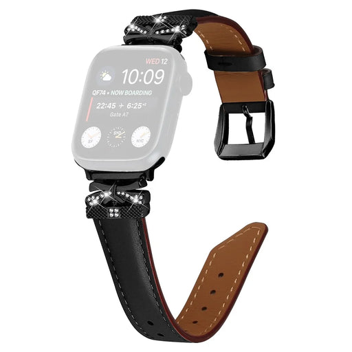 Black Buckle Watch Strap for Apple Watch Ultra 3 2 1 49mm / Series 11 10 46mm / 9 8 7 45mm / SE3 SE2 SE 6 5 4 44mm / 3 2 1 42mm - Black - 1