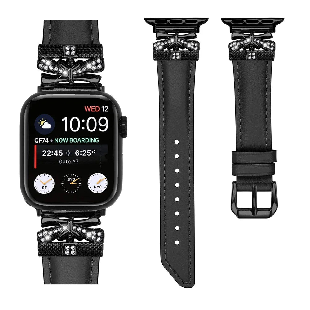 Black Buckle Watch Band for Apple Watch Series 11 10 42mm / 9 8 7 41mm / SE3 SE2 SE 6 5 4 40mm / 3 2 1 38mm - Black - 2