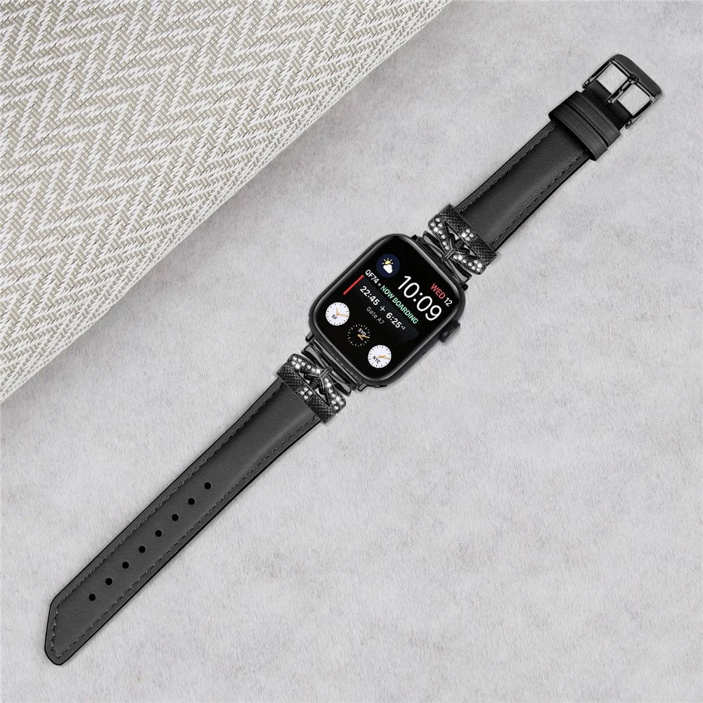 Black Buckle Watch Band for Apple Watch Series 11 10 42mm / 9 8 7 41mm / SE3 SE2 SE 6 5 4 40mm / 3 2 1 38mm - Black - 4