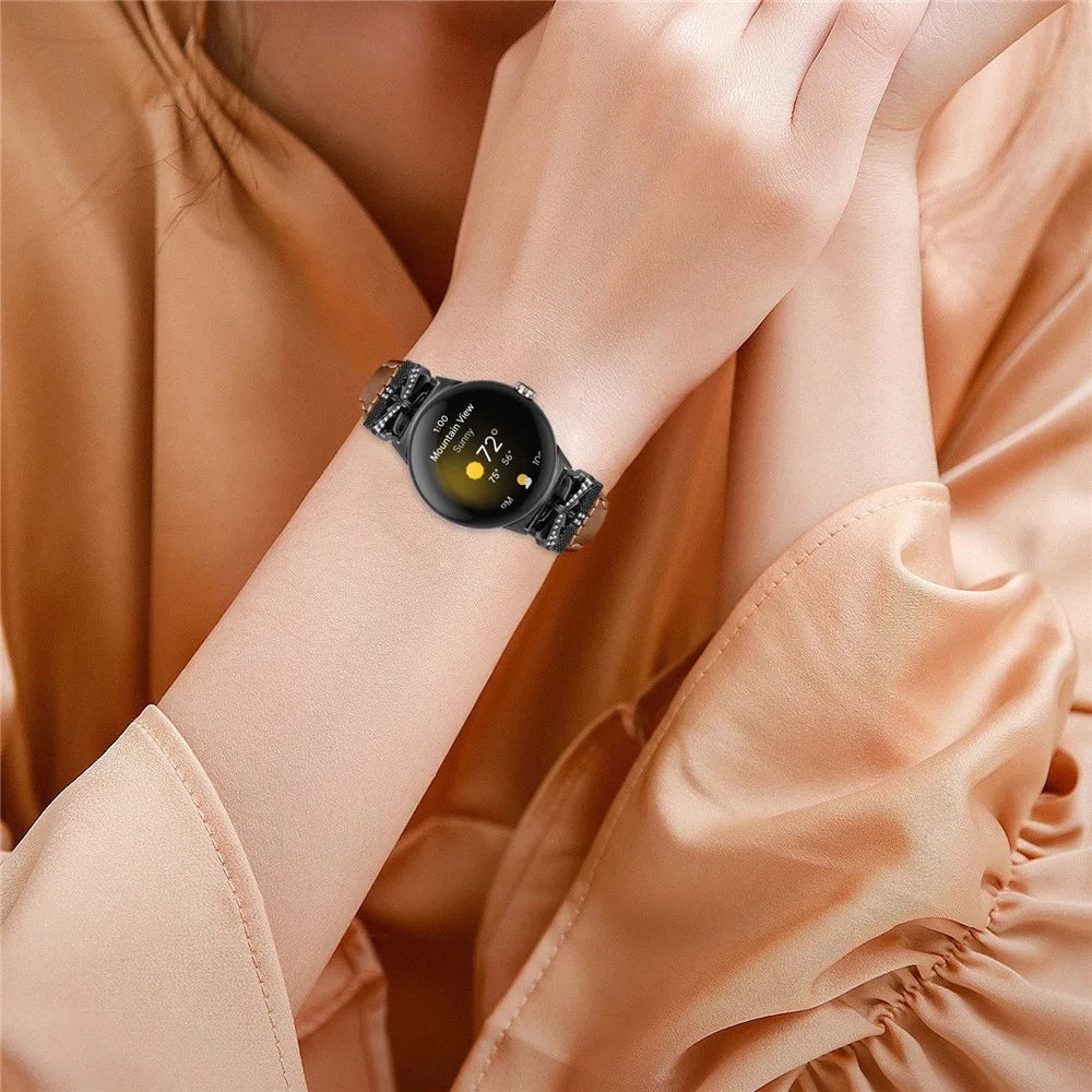 Black Buckle Watch Strap for Google Pixel Watch 4 41mm / Watch 3 41mm / Watch 2 / Watch Butterfly Connector Wrist Band - Brown - 5