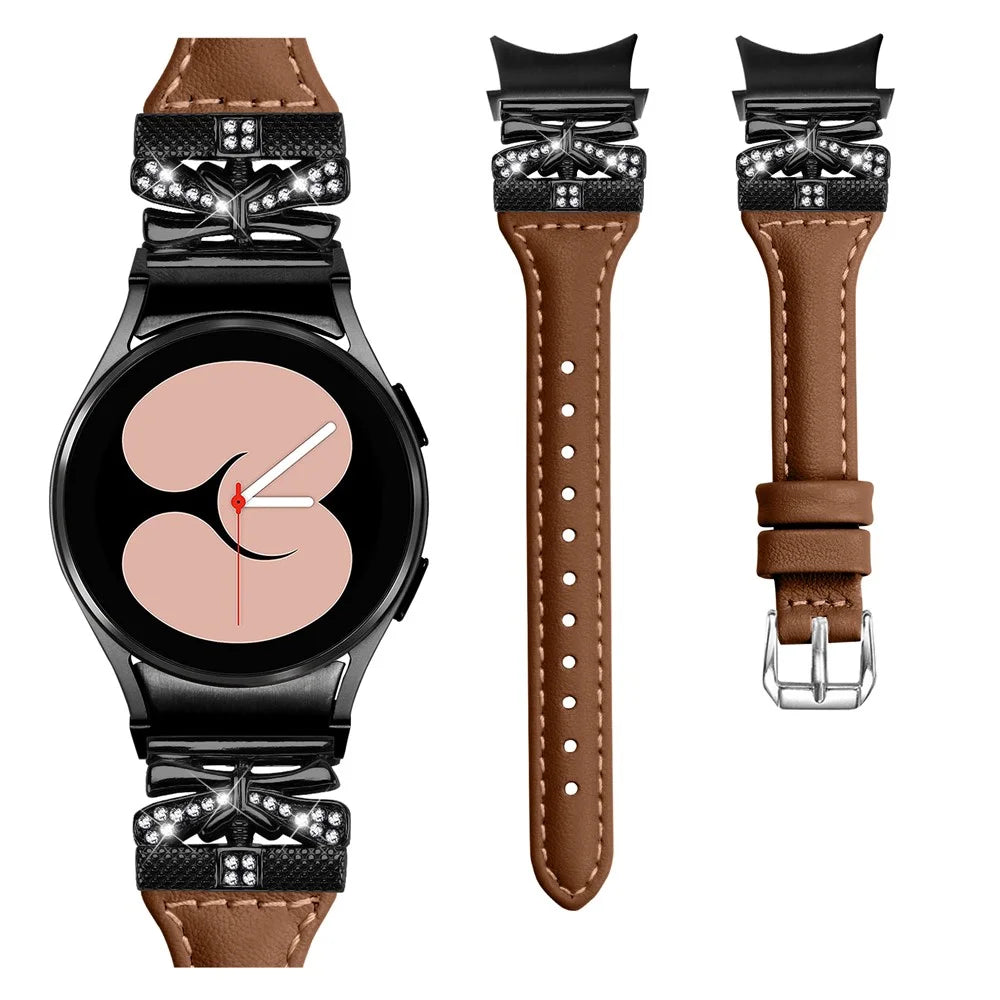 Black Buckle Band for Samsung Galaxy Watch6 44mm / Watch6 Classic 43mm / 47mm Adjustable Watch Strap - Brown - 2