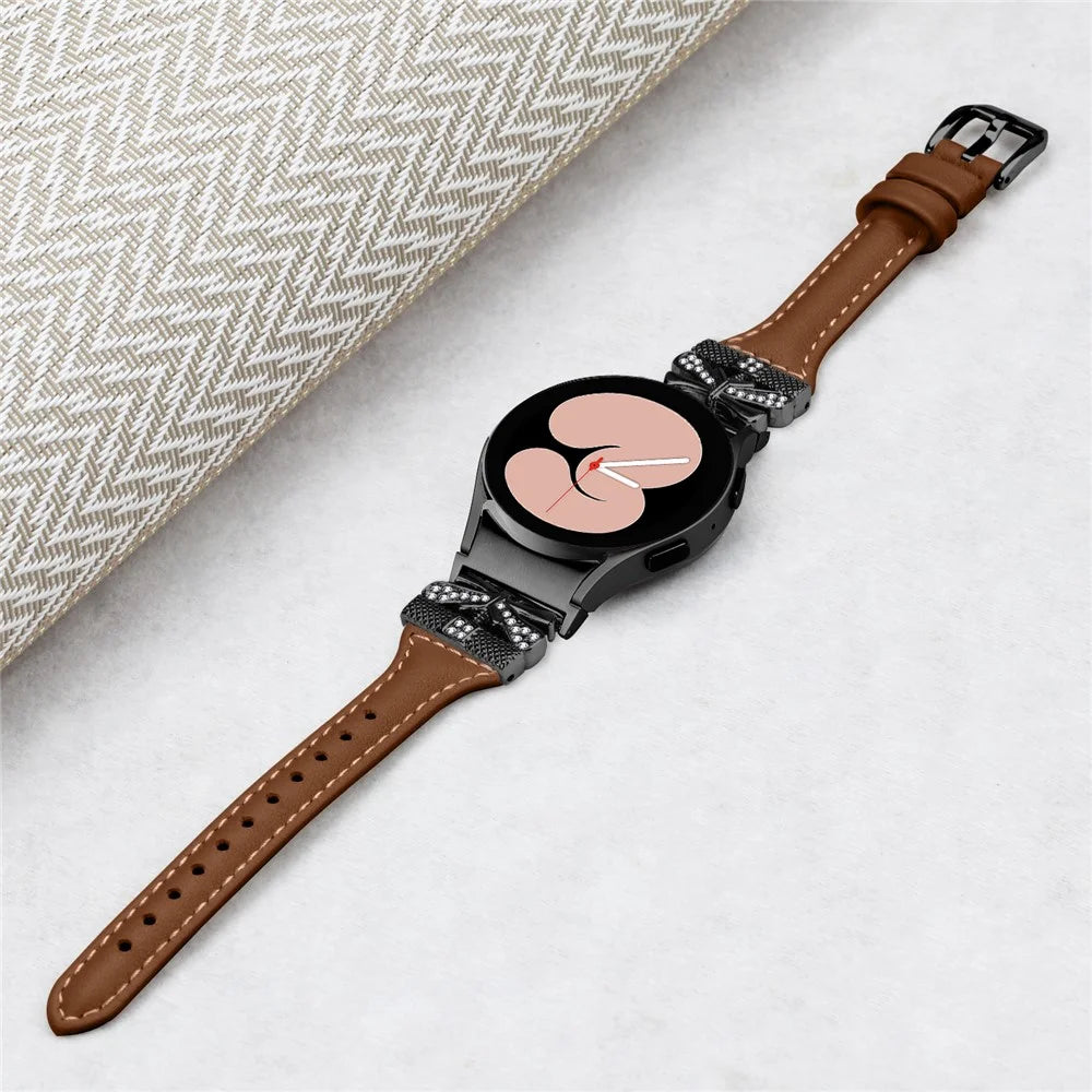 Black Buckle Band for Samsung Galaxy Watch6 44mm / Watch6 Classic 43mm / 47mm Adjustable Watch Strap - Brown - 4