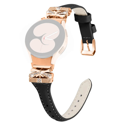 Rose Gold Buckle Strap for Samsung Galaxy Watch6 40mm / 44mm / Watch6 Classic 43mm / 47mm Watch Band - Black - 1
