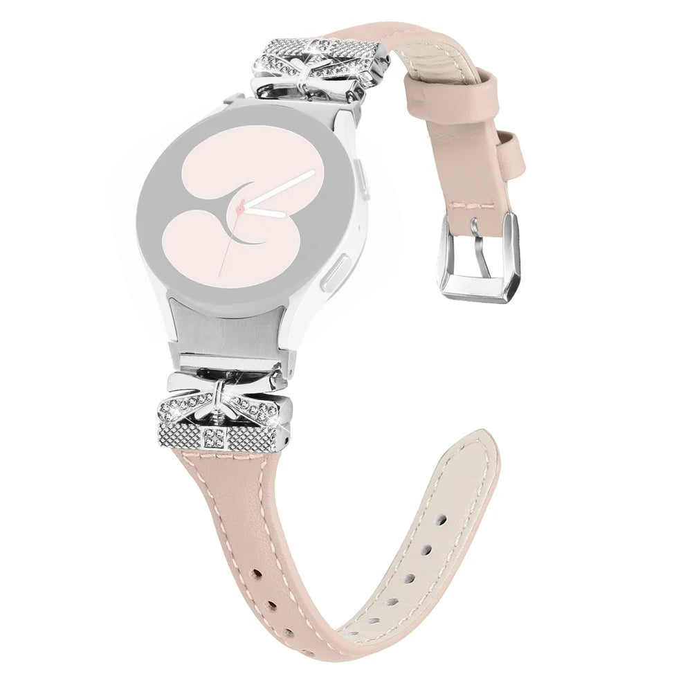 Silver Buckle Watchband for Samsung Galaxy Watch6 44mm / Watch6 Classic 43mm / 47mm Watch Strap - Apricot - 1